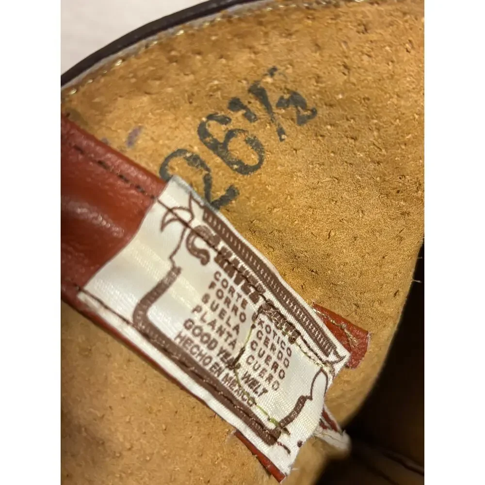 VTG Full Quill Ostrich Handmade Mexico Cowboy Boots Men’s 8.5 Mex 26.5 Cognac